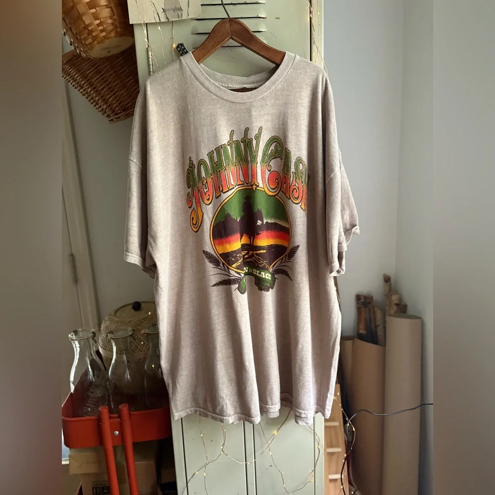 Johnny Cash Man In Black T-Shirt Dress - Picture 9 of 11